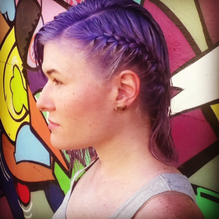 Lavender hair and braid by Kristin Jackson