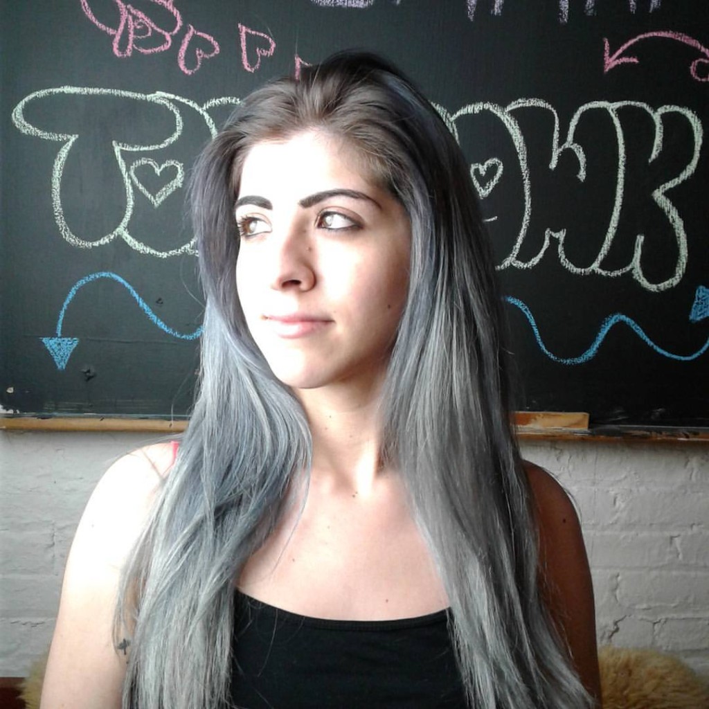 Natalia Michele kept a natural root and blended several shade gray to achieve this multidimensional look.