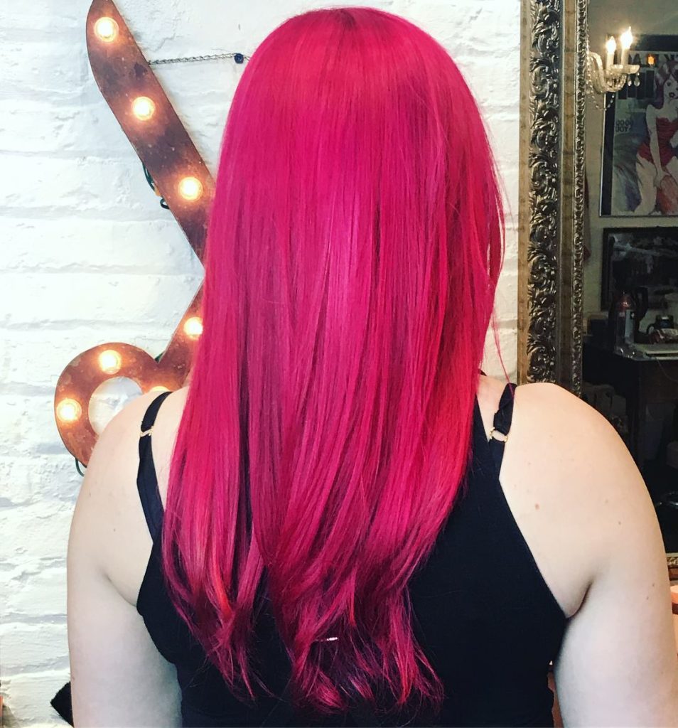 double process hot pink hair
