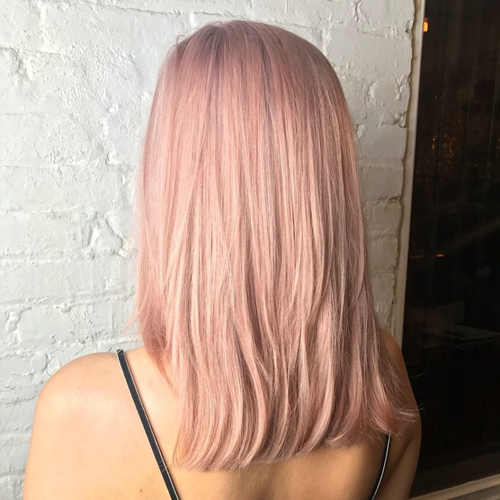 double process pastel pink hair