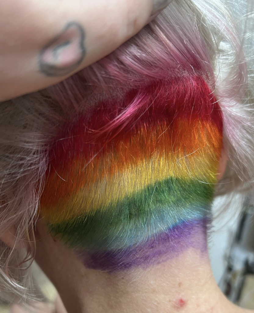 Rainbow Pride flag hair color
