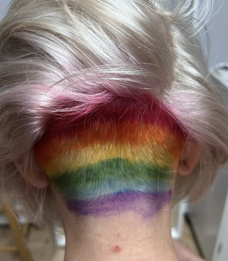 Rainbow pride flag hair color